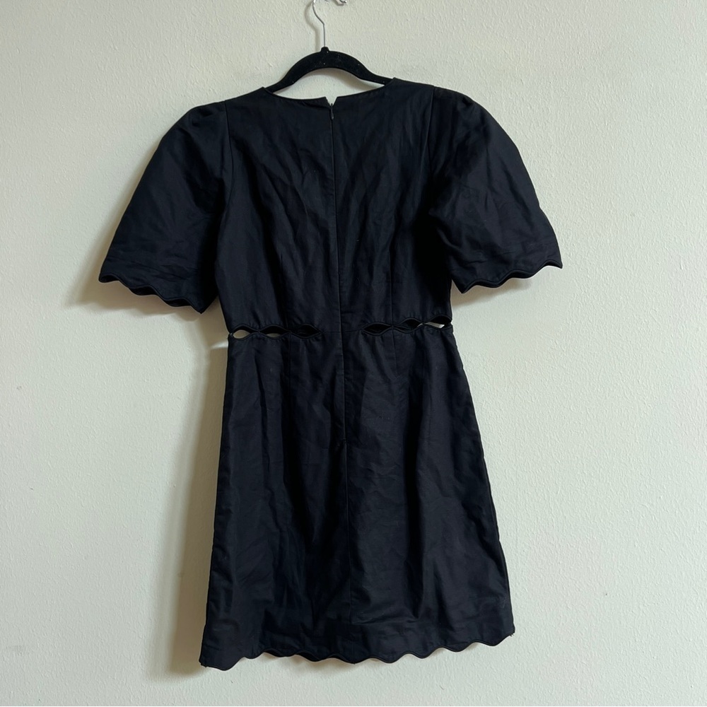 Ann Taylor Scalloped Linen Blend Flare Dress - Picture 2 of 3